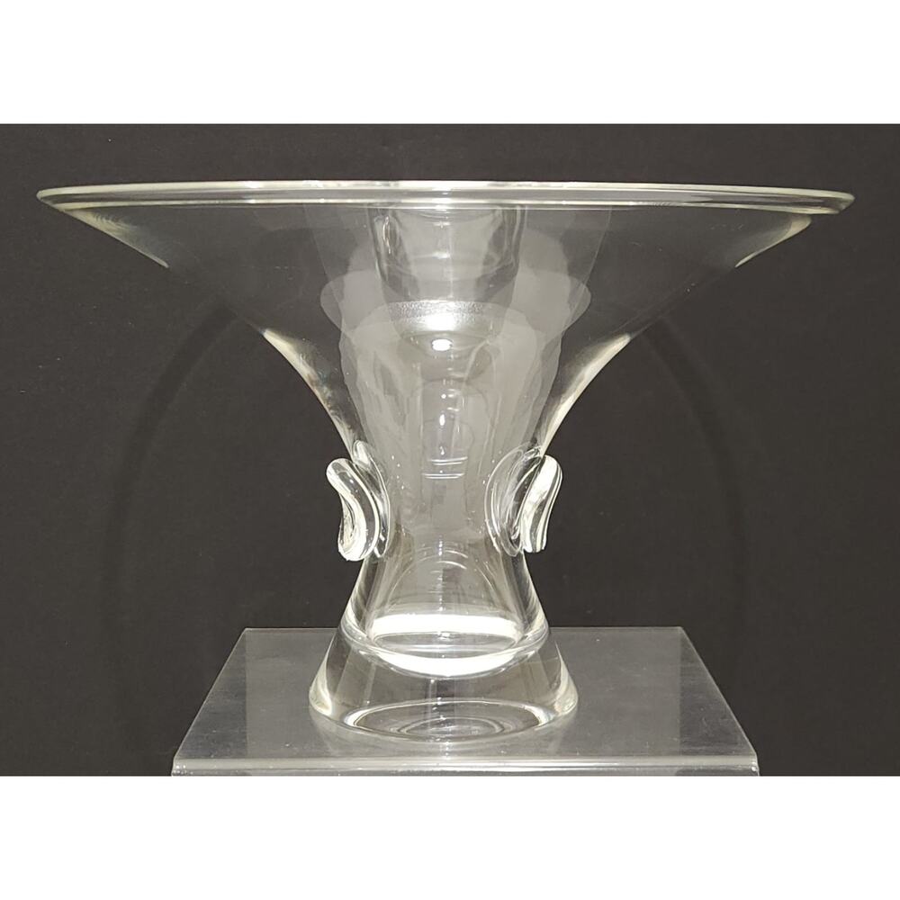 Vintage George Thompson Steuben Thumbprint Crystal Glass 6" Vase MCM